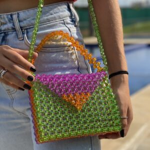 Bolsa Paris Verde com Roxo