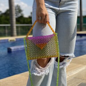 Bolsa Paris Verde com Roxo