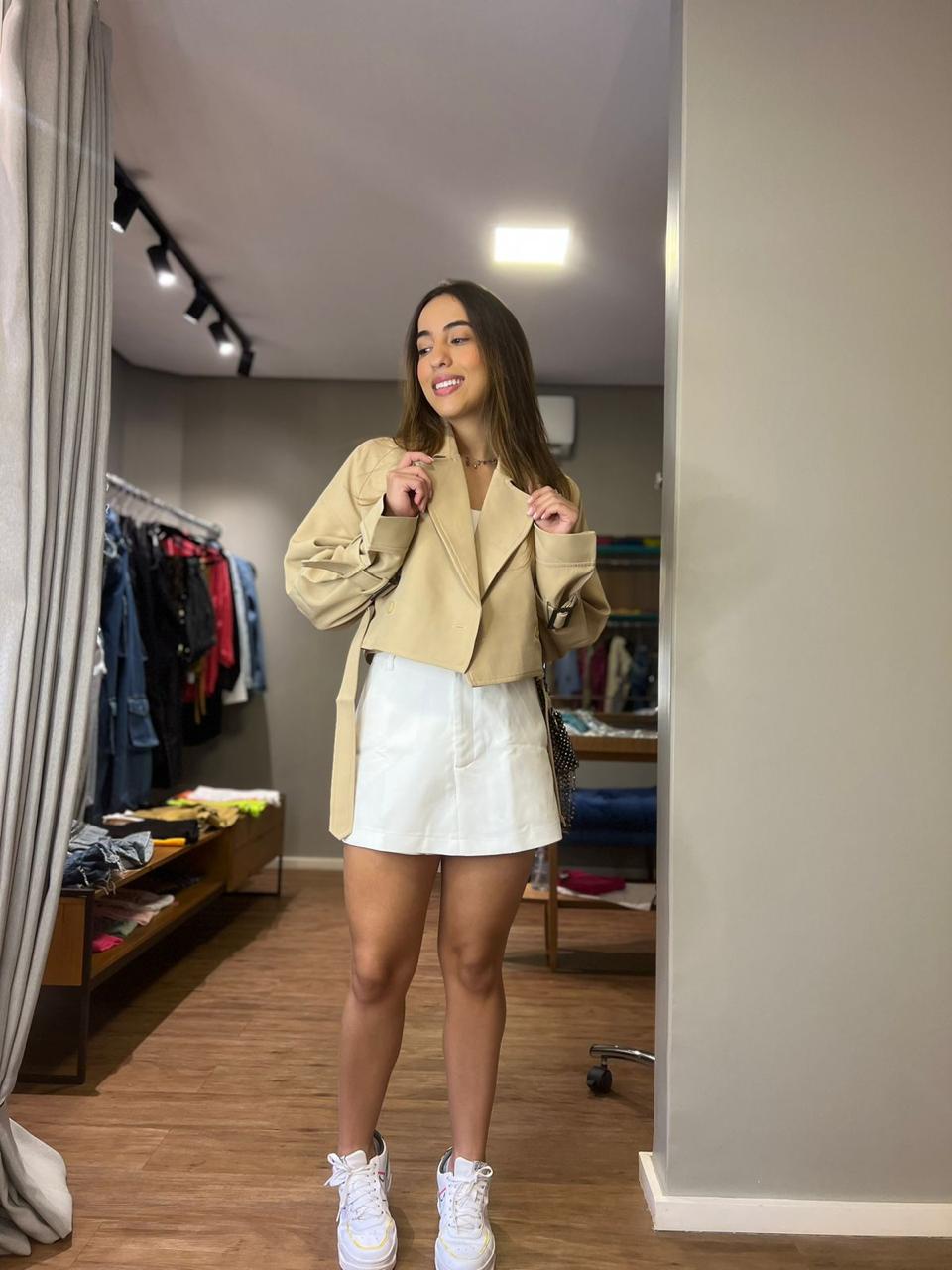 Jaqueta Cropped Bege