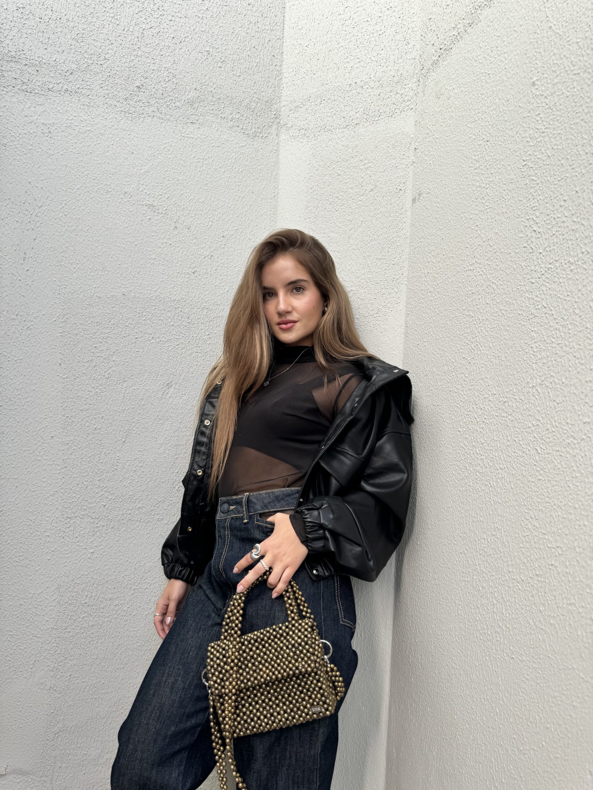 Blusa de tule preta